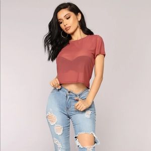Fashion Nova A Little Bit of Monica Top - Size M, Rose